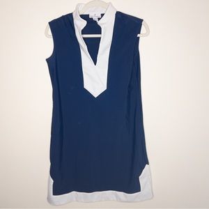 Jude Connally Spilt Neck Collared Sleeveless Shift Dress